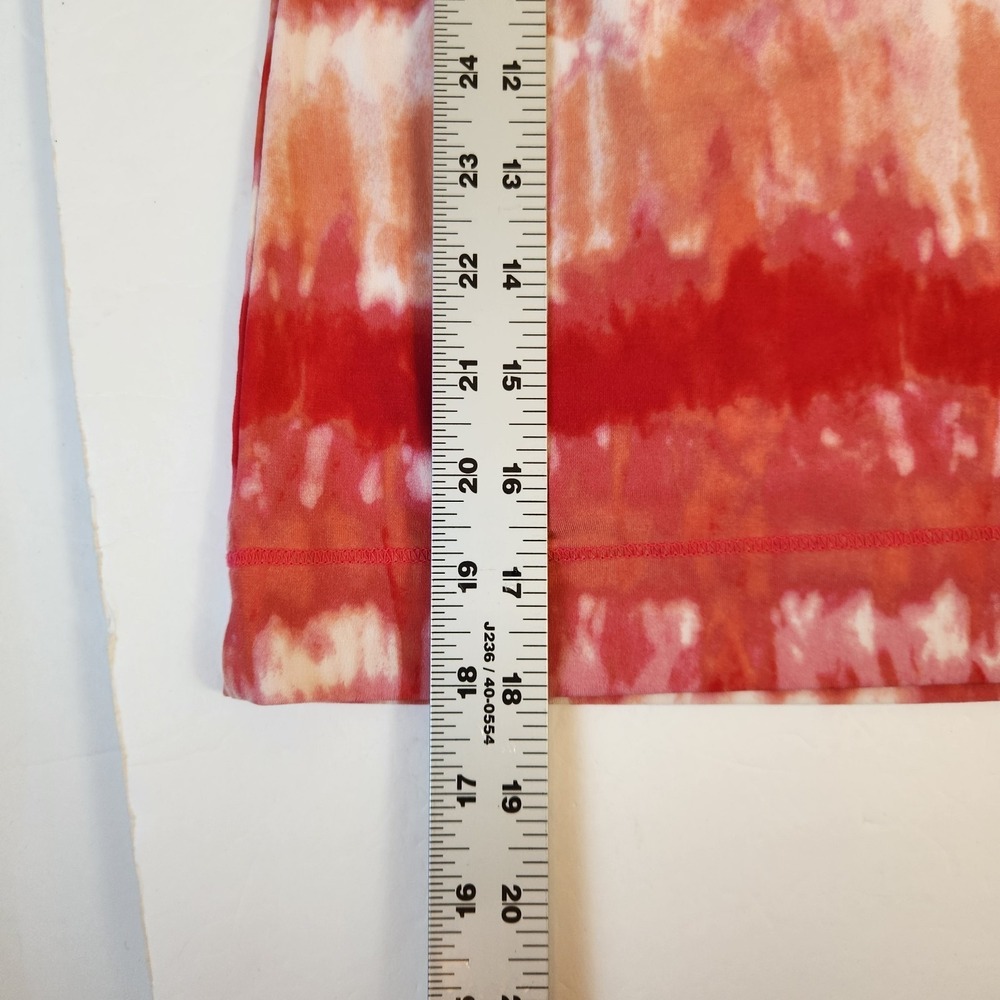 Chico's 3 Weekends Womens Knit Skort Sz XL Tie Dye Red Orange Pink Stretch Skirt - Picture 8 of 16